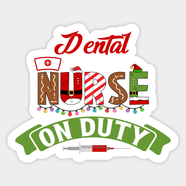 Funny Nurse Life Christmas Pun Quote Hilarious Joke Idea Dental Sticker by HomeCoquette